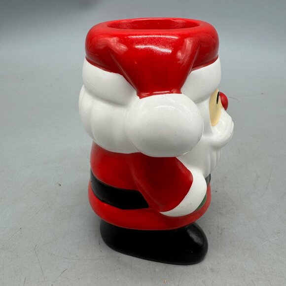 Vintage Russ Berrie &. Co. Santa Claus Ceramic Tea Candle Holder Christmas READ - Picture 4 of 7